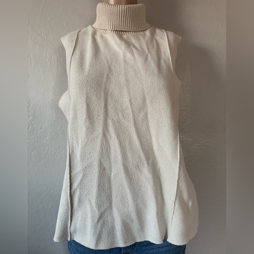 Zara Ribbed Turtleneck Cream Sweater